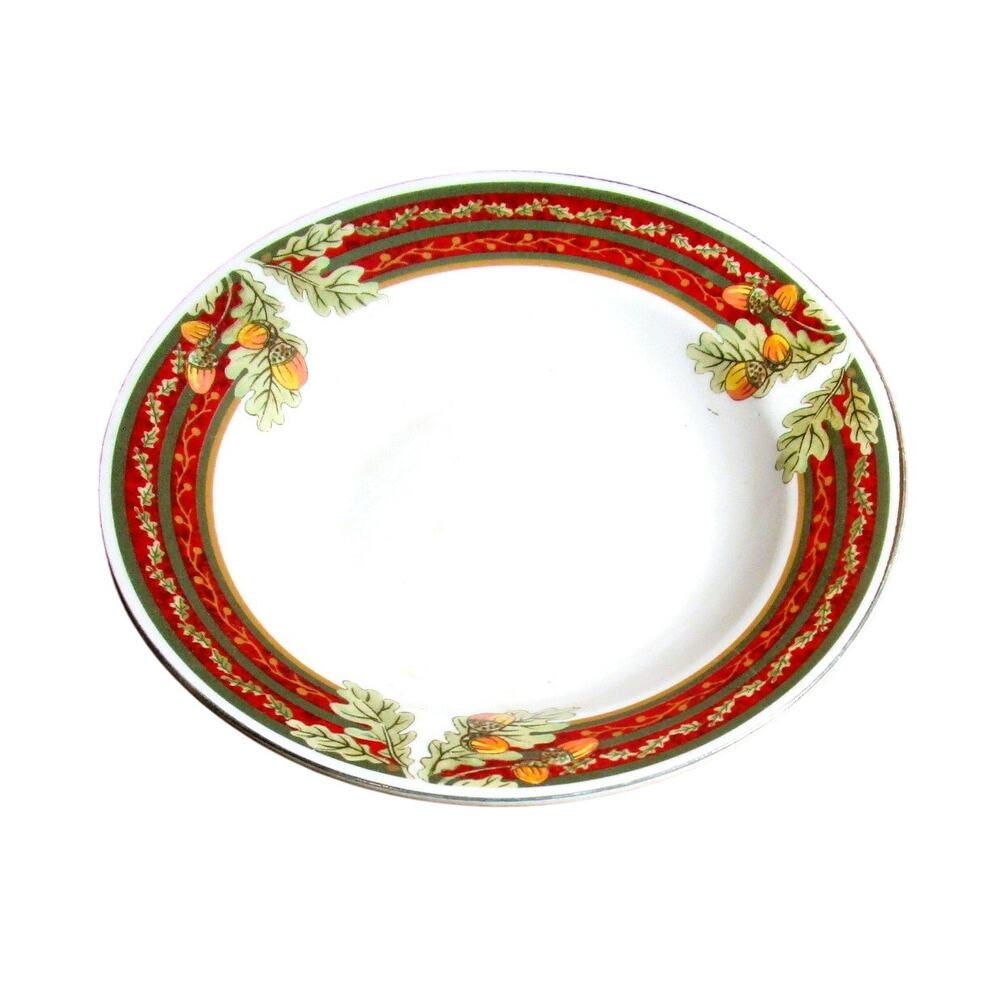 Gibson Collection Cereal Bowl 8.25 inches Oak Leaves & Acorns Autumn Colors
